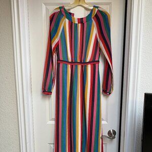 Boden Multicolor Rainbow Striped Maxi Dress Size 2
